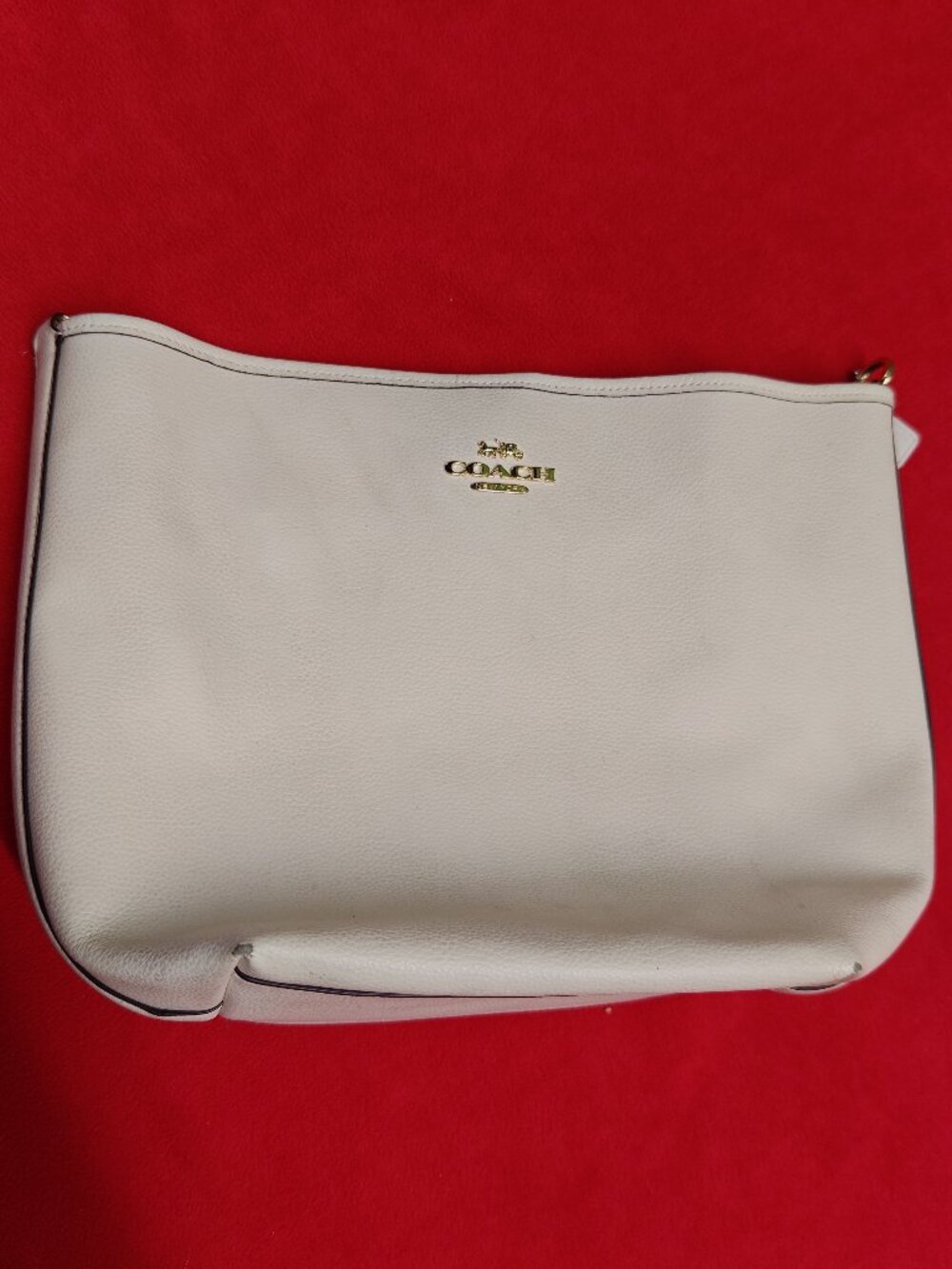 Coach Chalk White Pebbled Leather REVERSIBLE Crossbody Bag
